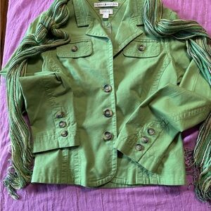 Tommy Hilfiger Green Button-Front Blazer Jacket